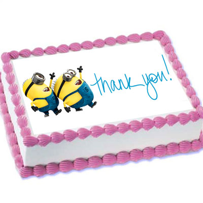 "Minions says Thank you Cartoon - 2kgs (Photo Cake) - Click here to View more details about this Product